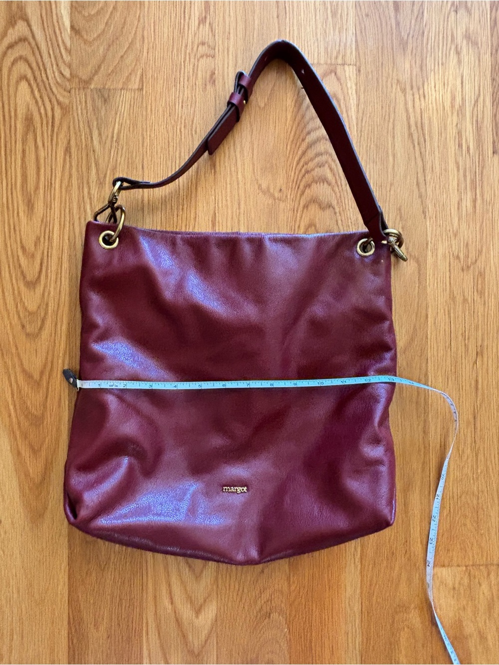 Margo Wine Red Leather Shoulder Bag